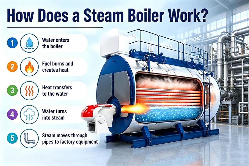 how does a steam boiler work