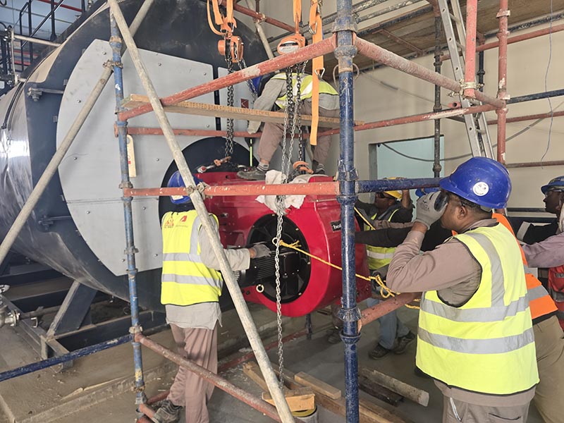 industrial steam boiler installation